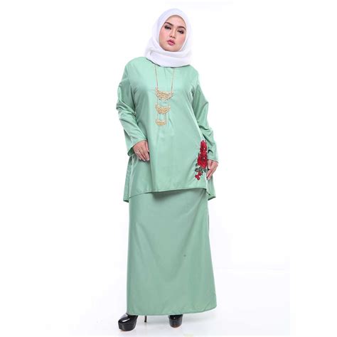 Free shipping for purchases rm200 and above. Nami Blossom kurung modern-mint green - Malaysia Baju Plus ...