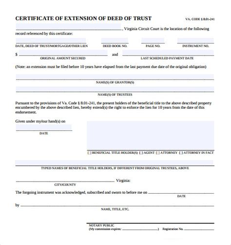 Printable Deed Of Trust Form Pdf Templates Fillable Samples In Pdf
