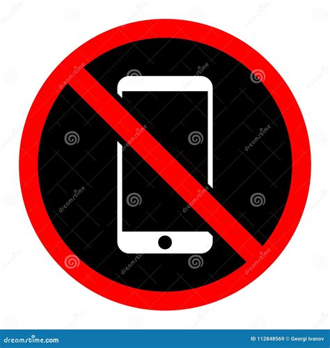 Simple No Phones Allowed Signicon Red Gradient Sign White Phone On