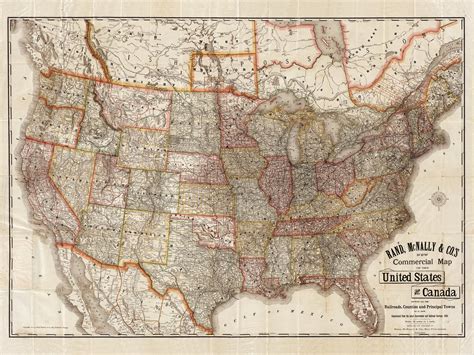 1883 Us Railroad Map Reprint Vintage Us Railroad Map Reprint Etsy
