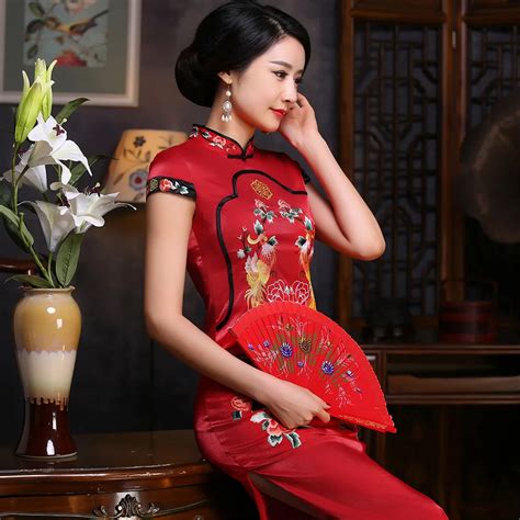 Chinese Qipao Wedding Dress Modern Qipao Dress Long Sleeve Silk Women Size 4xl Xxxl Cheongsam