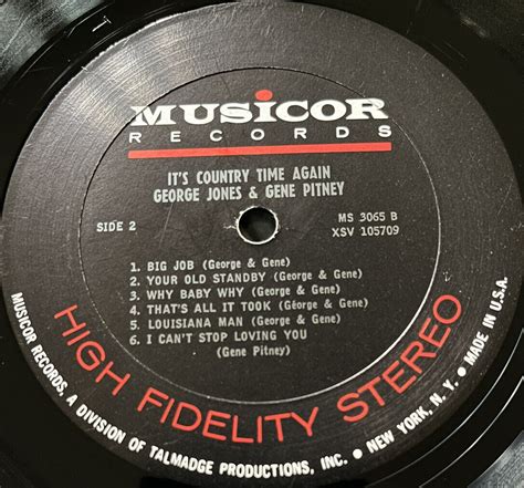 GEORGE JONES Gene Pitney County Time Again LP 1965 Musicor MS3064