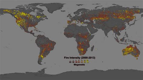 Nasa Svs Mapping The Fire Intensity Global Record 2000 Through 2013