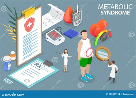 3d Isometric Flat Vector Conceptual Illustration Of Metabolic Syndrome