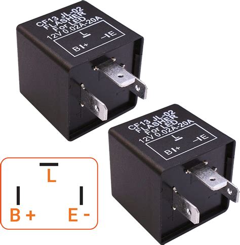 Tallew 4 Pcs 12v 2 Pin Electronic Turn Signal Flasher Relay