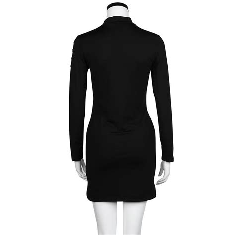 Buy Women Sexy Black High Necked Long Sleeve Package Hip Slim Dress At Affordable Prices — Free