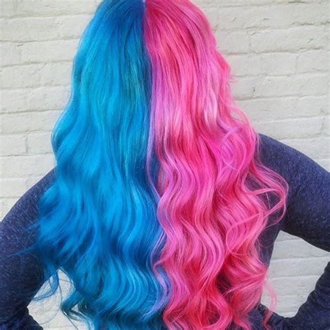 Pin By Skullbubbles🖤 On Hair Color Blue And Pink Hair Hair Dye