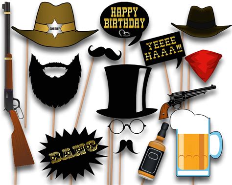 Cowboy Photo Booth Props Free Printables Printable Templates