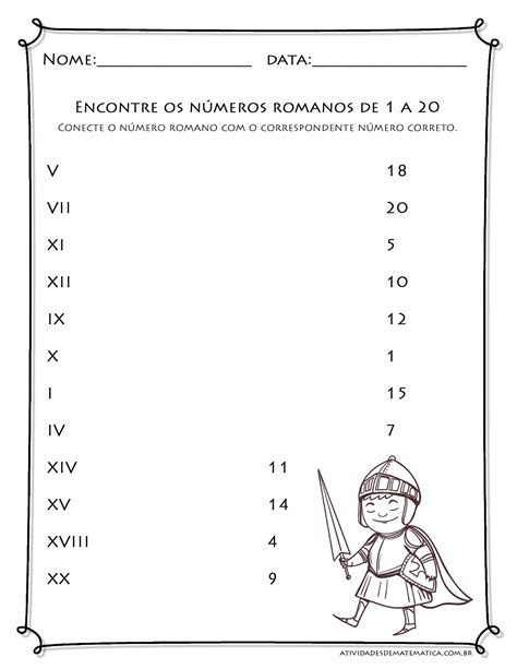 Atividades Algarismo Romano 4 Ano
