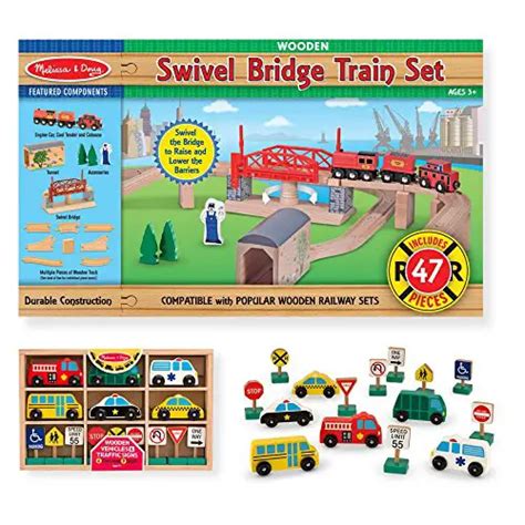 Melissa And Doug Wooden Train Sets For Kids Toy Train Center