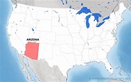 Where is Arizona located on the map?