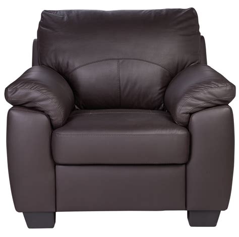 Seat height adjustable from 46 to 57.5cm. Argos Home Logan Faux Leather Armchair - Chocolate ...