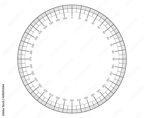 Circular Measurement Scale Division Of A Circle Into Degrees Circle