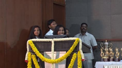 kadhambari s viswanathan assistant vice president felicitation address university day youtube
