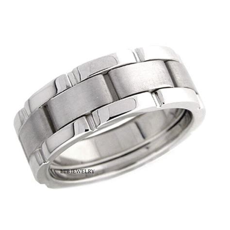 Men's wedding band materials are commonly white gold, tungsten, titanium and yellow gold. 950 PLATINUM MENS WEDDING BAND RING 8MM | eBay