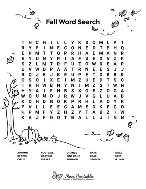 Intrepid Fall Word Search Printable Dans Blog