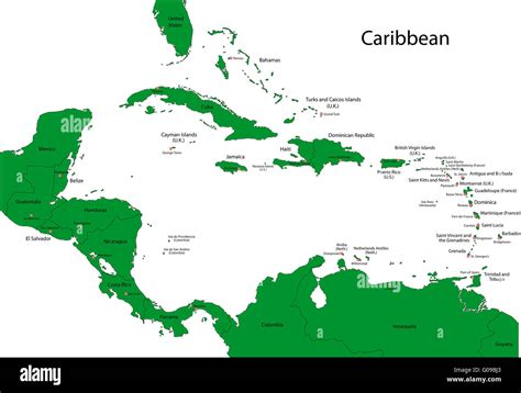 Map Of Caribbean Stock Photo Alamy