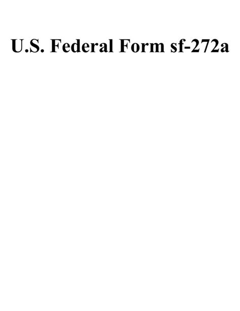 Us Federal Form Sf 272a