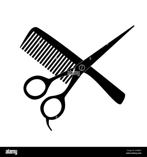 Comb And Scissors Icon On White Background Hair Salon With Scissors