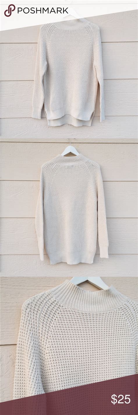 Bdg Cream Waffle Mockneck Sweater Mock Neck Sweater Sweaters