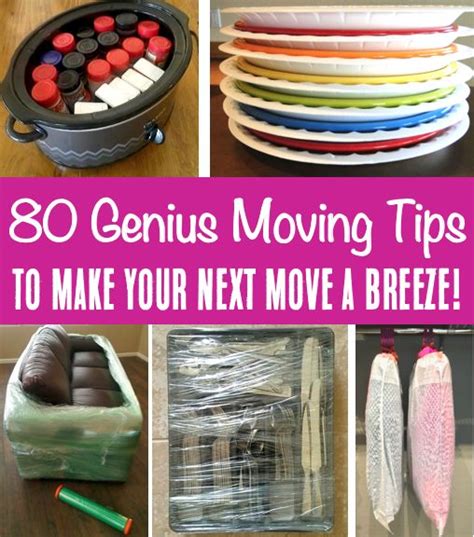 Several Pictures With The Words 30 Genius Moving Tips To Make Your Next