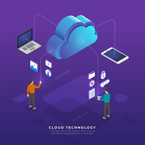 Premium Vector Concept Cloud Computing Technology Users Network