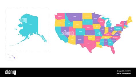 United States Of America Political Map Of Administrative Divisions