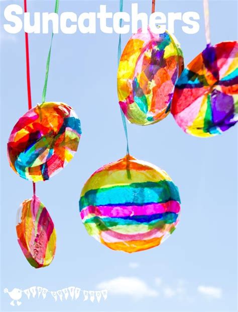 What's your favorite method for crafting with tissue paper? COLOURFUL SUNCATCHERS | Diy crafts for kids easy, Crafts ...
