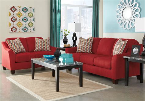 Ashley Furniture Red Couch Red Leather Ashley Furniture Living Room
