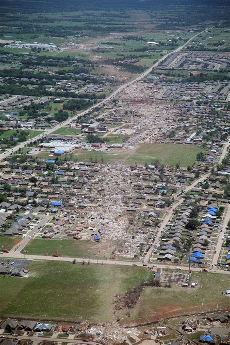An Aerial Photo Showing The Damage Track Of The Moore Tornado That