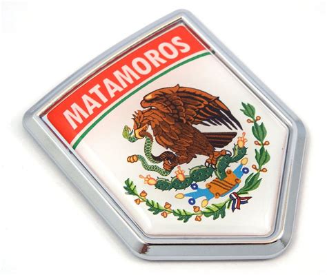 Mx2 Matamoros Mexico Flag Mexican Car Emblem Chrome Bike Decal 3d Stic
