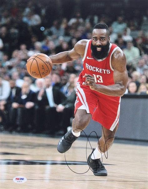 Signed James Harden Photo 11x14 Psadna Certified Autographed Nba