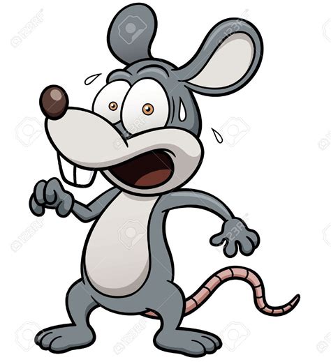 A Cartoon Mouse Running With Its Mouth Open And Eyes Wide Open Stock