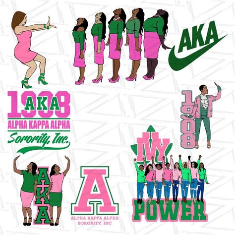 Alpha Kappa Alpha Bundles Svg Sorority Svg Aka Girl Gang Etsy In 2021