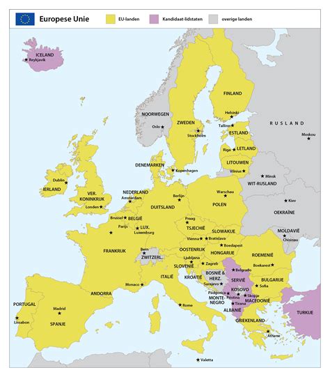 Kaart Europese Steden Vogels