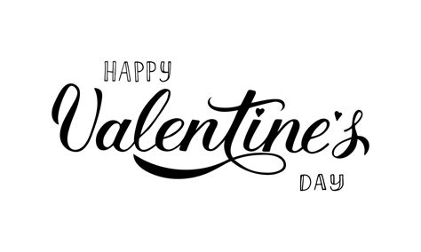 Happy Valentines Day Calligraphy Lettering Isolated On White Hand