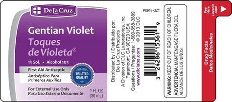Buy De La Cruz Gentian Violet Violeta De Genciana Tincture Of