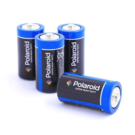 Size C Polaroid Super Heavy Duty Batteries Pack Of 4 Auraglow Led