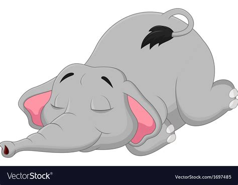 Cartoon Elephant Sleeping Royalty Free Vector Image