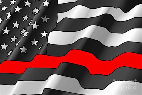 Thin Red Line Flag Svg