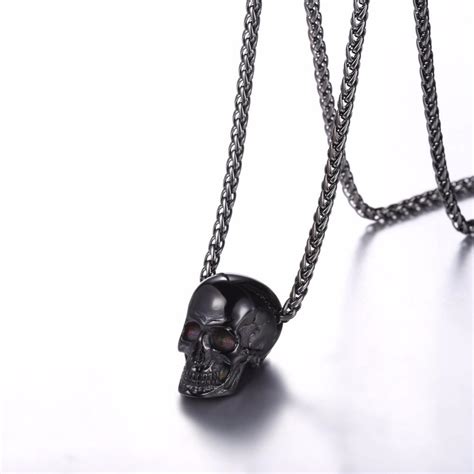Mens Skull Necklace 3 Colors Mr Peachy