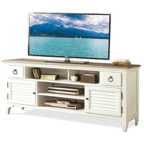 Riverside Furniture Myra 74 Inch Tv Console With Louvered Doors Find