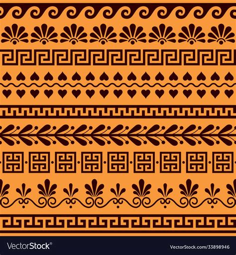 Greek Seamless Pattern Set Ancient Design Vector Image