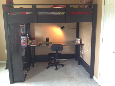 Diy Queen Size Loft Bed With Desk Kaila Hershberger