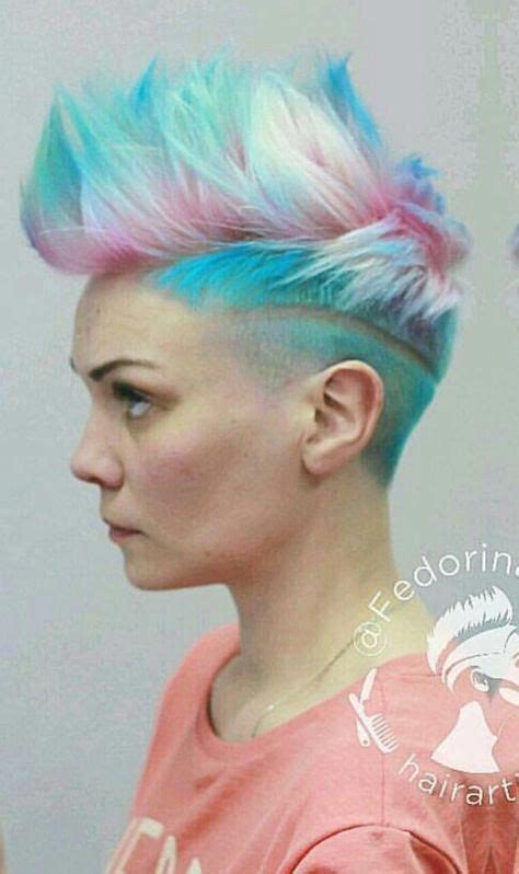 Thin locks might be something you take pride in, but with. Hairstylist Fedorina Anna blue pink short shaved dyed hair ...
