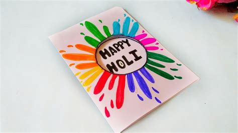 Holi Colourful Greeting Card How To Make Handmade Holi Card
