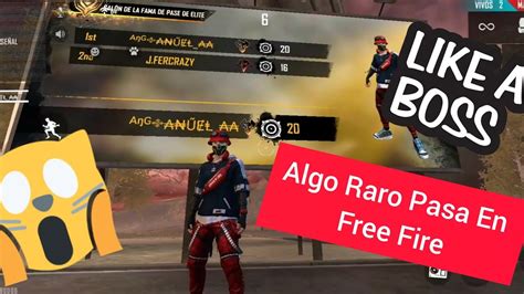 7 de julio a las 21:30 ·. ALGO MUY RARO PASO EN ESTAS DOS PARTIDAS DE FREE FIRE ...