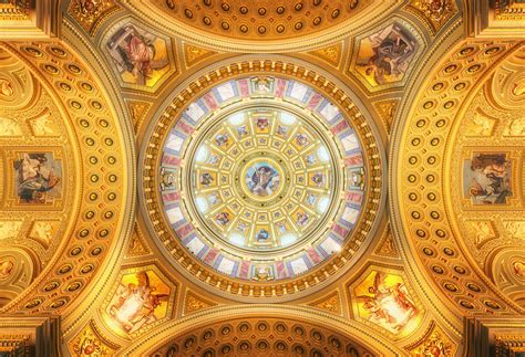 Cupola Of St Stephens Basilica Budapest Hungary Fine Art