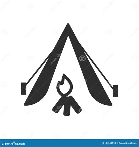 Camping Tent Icon Vector Sign And Symbol Isolated On White Background