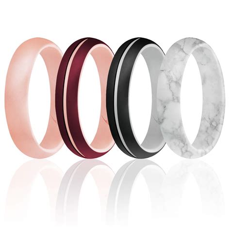 Buy Silicone Wedding Ring For Women Affordable Thin Line And Point